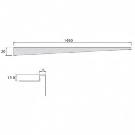 Переходная панель для пола ACO ShowerStep 1490 мм левая не полированная нержавеющая сталь 9010.72.42