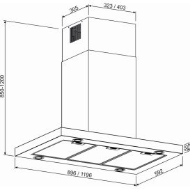 Вытяжка для кухни Granado Segovia  5913-1200 inox GCH969377