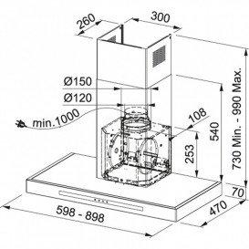 Витяжка для кухні настінна Franke Smart T-Shape FSMT 905 XS NG 90 см нержавіюча сталь 325.0653.979