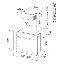 Витяжка для кухні настінний Franke Smart Flat FSFL 605 BK чорне скло 330.0489.611