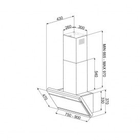 Вытяжка для кухни навесная Apell Cappe класс энергосбережения В нержавеющая сталь CL190XE