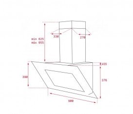 Вытяжка для кухни подвесная Teka Maestro DLV 985 черное стекло 40437200