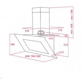 Вытяжка для кухни подвесная Teka Maestro DVT 980 белое стекло 40483542