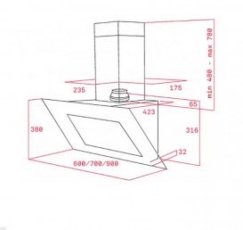 Витяжка для кухні підвісна Teka Maestro DVT 980 біле скло 40483542
