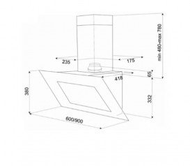 Вытяжка для кухни подвесная Teka Maestro DVT 680 W белое стекло 40483540