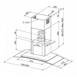 Вытяжка для кухни пристенная Franke Glass Soft FGC 625 XS LED нержавеющая сталь/прозрачное стекло 110.0389.111