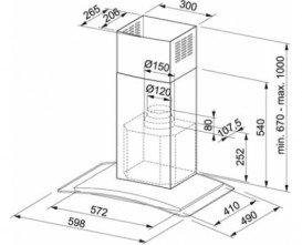 Вытяжка для кухни пристенная Franke Glass Soft FGC 625 BK/XS LED нержавеющая сталь/черное стекло 110.0389.115