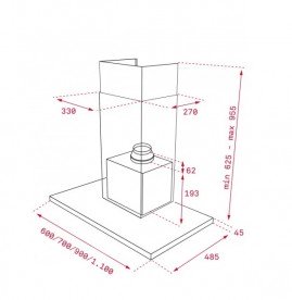 Вытяжка для кухни пристенная Teka Maestro DPL 980 T нержавеющая сталь/черное стекло 40483140