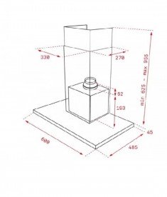 Вытяжка для кухни пристенная Teka Maestro Ultraslim DLH 686 T нержавеющая сталь/черное стекло 40487180