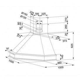 Вытяжка для кухни угловая Franke Country Corner FCC 902L/FCC 902/FCC 902 LED0 белый/рамка дерево 110.0017.968