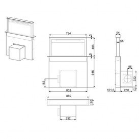 Вытяжка для кухни встраиваемая Apell Cappe класс энергосбережения A черное стекло CDD90VXE