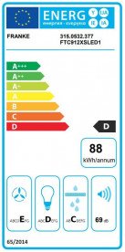 Витяжка для кухні вбудована Franke Flexa FTC 912 XS LED1 90 см нержавіюча сталь 315.0532.377