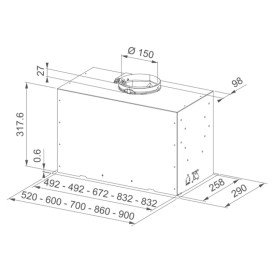 Вытяжка для кухни встраиваемая Franke Box Flush Basic FBFE BK A70 черный 305.0728.431