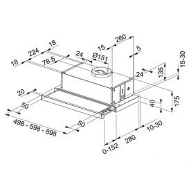 Вытяжка для кухни встраиваемая Franke Flexa FTC 612 WHL/ FTC 632H WH / FTC 612 WH V2 нержавеющая сталь/белая эмаль 110.0200.734