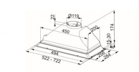 Витяжка для кухні вбудована Franke Box FBI 712 GR V3 / FBI 712 GRL нержавіюча сталь 305.0482.701