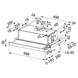 Вытяжка для кухни встраиваемая Franke Smart Telescopic FSM 601 BK/GL нержавеющая сталь/черное стекло 315.0489.958