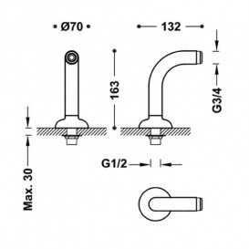Вивід з адаптером для ванни Tres  із глушником матовий чорний 24287101NM