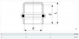 Заглушка Viega Prestabo 1156 12 нелегована сталь 643577
