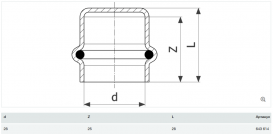 Заглушка Viega Prestabo 1156 28 нелегована сталь 643614