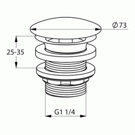 Закрывающийся сливной вентиль KLUDI PLUS для раковин без отверстия для перелива  push-open  нержавеющая сталь 1042805-00
