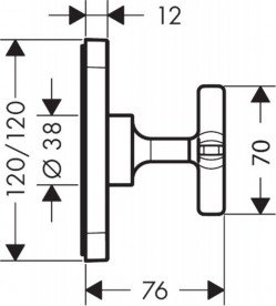 Запірний вентиль прихованого монтажу Hansgrohe Axor Citterio E чорний шліфований хром 36771340