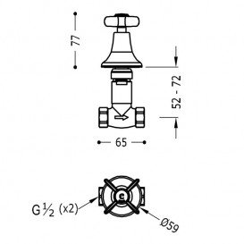 Запорный вентиль Tres Tres-Сlasic для холодной воды с резьбой 1/2'' хром 24215501