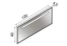 Зеркальный фасад тумбы с подсветкой Hatria SLIDING wood system 1200x45x400 орех YXS892