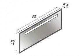 Дзеркальний фасад тумби з підсвічуванням Hatria SLIDING wood system 800x45x400 горіх YXSA92