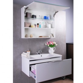 Дзеркальна шафа Буль-Буль Okinava з діодним підсвічуванням 700х237х726 білий Okinava 70