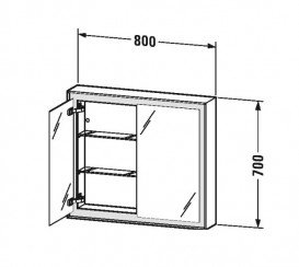 Зеркальный шкаф Duravit L-Cube подвесной 80х15,4 см белый LC755100000