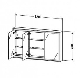Зеркальный шкаф Duravit L-Cube подвесной 120х15,4 см белый LC755300000