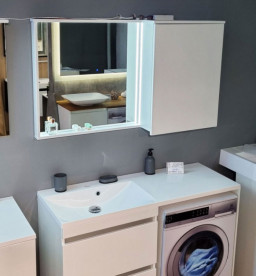 Зеркальный шкаф Fancy Marble Jamaica 124,5х20 см зеркало слева МДФ/ДСП белый 21012512210