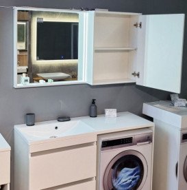 Зеркальный шкаф Fancy Marble Jamaica 124,5х20 см зеркало слева МДФ/ДСП белый 21012512210