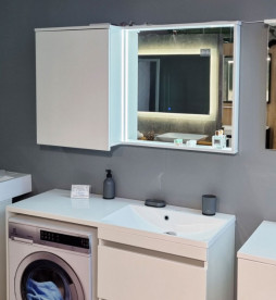 Зеркальный шкаф Fancy Marble Jamaica 124,5х20 см зеркало справа МДФ/ДСП белый 21012512201