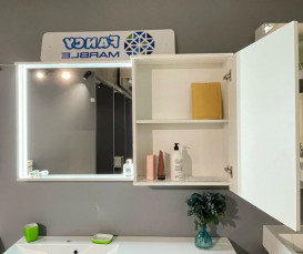 Зеркальный шкаф Fancy Marble Jamaica зеркало слева 150х20 см ДСП/МДФ белый 21015012210