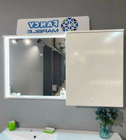 Зеркальный шкаф Fancy Marble Jamaica зеркало слева 150х20 см ДСП/МДФ белый 21015012210