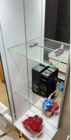 Зеркальный шкаф Fancy Marble ШЗ-8 LED 58х26 см с подсветкой ДСП/МДФ белый 23107012200