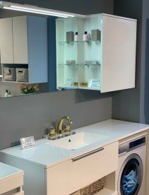 Зеркальный шкаф Fancy Marble Vivara зеркало слева 124,5х30 см ДСП/МДФ белый 22012512210