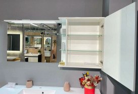 Зеркальный шкаф Fancy Marble Vivara зеркало слева 124,5х30 см ДСП/МДФ белый 22012512210