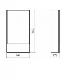 Дзеркальна шафа Kolo Nova Pro 46.4х85 сірий ясен 88439000