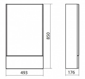 Дзеркальна шафа Kolo Nova Pro 49.3х85 сірий ясен 88440000