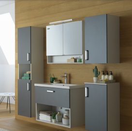 Зеркальный шкаф Kolpa-san Evelin TOE 65 подвесной 65х70 см ДСП серый 573970