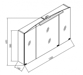 Зеркальный шкаф Kolpa-san Iman TOI 100 подвесной 65х100 см с подсветкой ДСП антрацит 536740