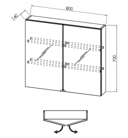 Зеркальный шкаф Kolpa-san Lana TOL 80 подвесной 80х70 см ДСП светлая акация 510900