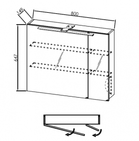 Зеркальный шкаф Kolpa-san Oxana TOO 80 подвесной 80х64.7 см ДСП светлая акация 508260