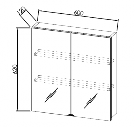 Зеркальный шкаф Kolpa-san Viva TOV 60 подвесной 60х62 см ДСП белый 505450