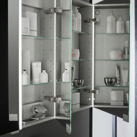 Зеркальный шкаф Laufen Frame 25 130х15х75 см с сенсорным выключателем алюминий H4087049001441