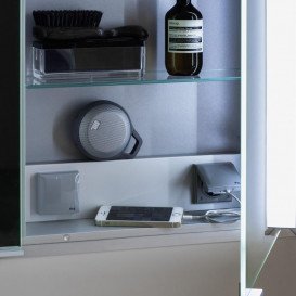 Зеркальный шкаф Laufen Frame 25 80х15х75 см с сенсорным выключателем алюминий H4085039001441