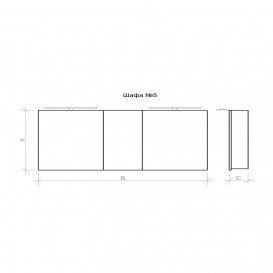 Зеркальный шкаф Marsan Adele-5 подвесной 140х65 см МДФ графит Adele5-140х65graphite