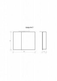 Зеркальный шкаф Marsan Therese-2 подвесной 65х80 см МДФ черный THERESE2-80черный
